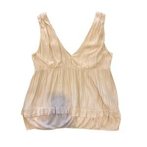 $575 Marni 46 US 10 12 Babydoll Tank Top Shirt Empire Waistline Beige Black Cami